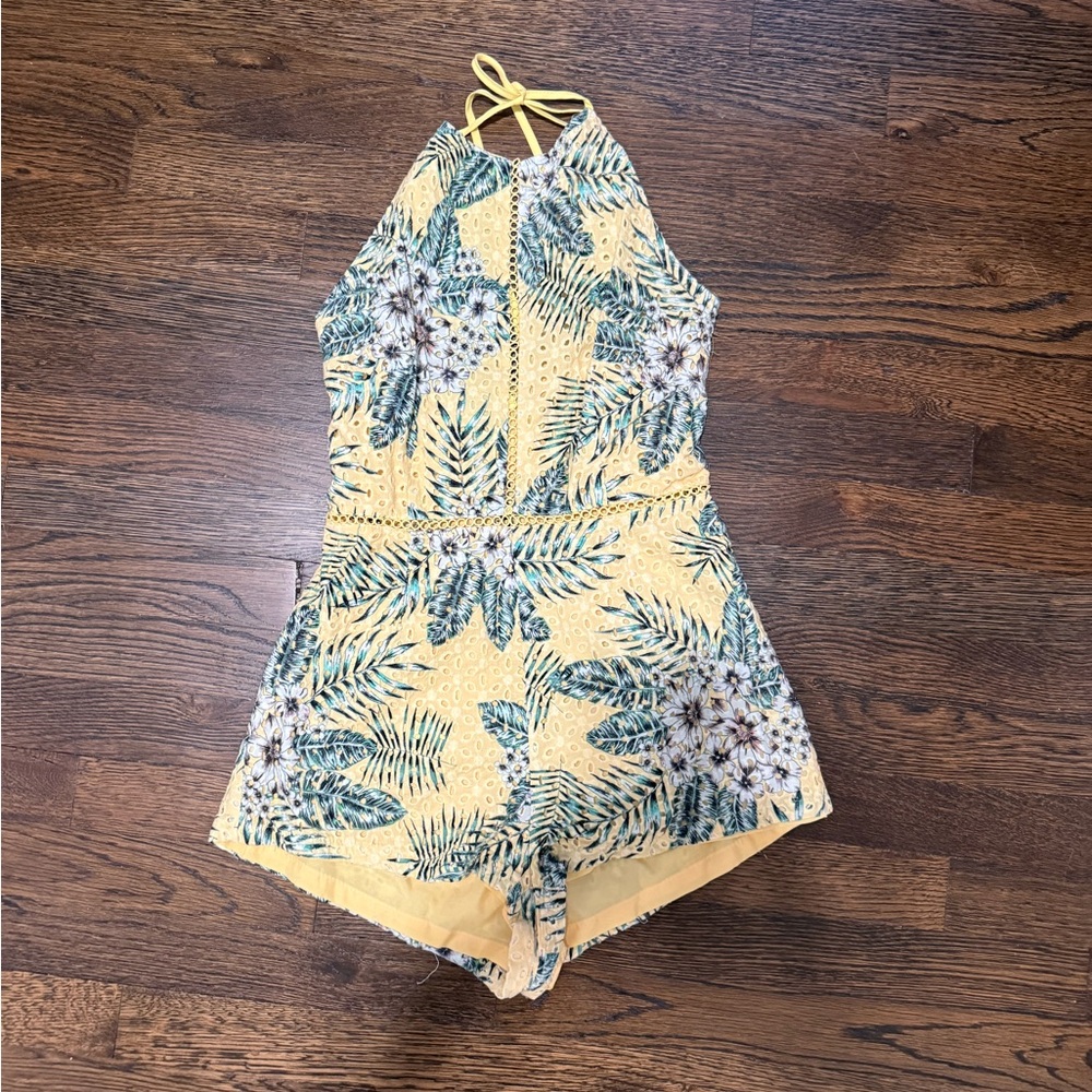 Tropical Yellow Floral women’s Romper